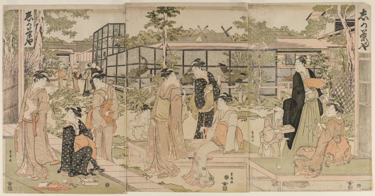 زوار Shika Tea House ، أوائل عام 1790. بواسطة أوتاغاوا تويوكوني