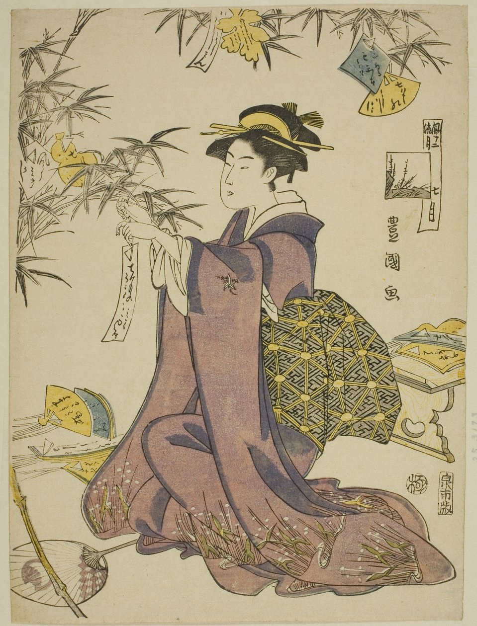 الشهر السابع (Shichi gatsu) من مسلسل "Fashionable Twelve Months (Furyu junikagetsu)" بواسطة أوتاغاوا تويوكوني الأول