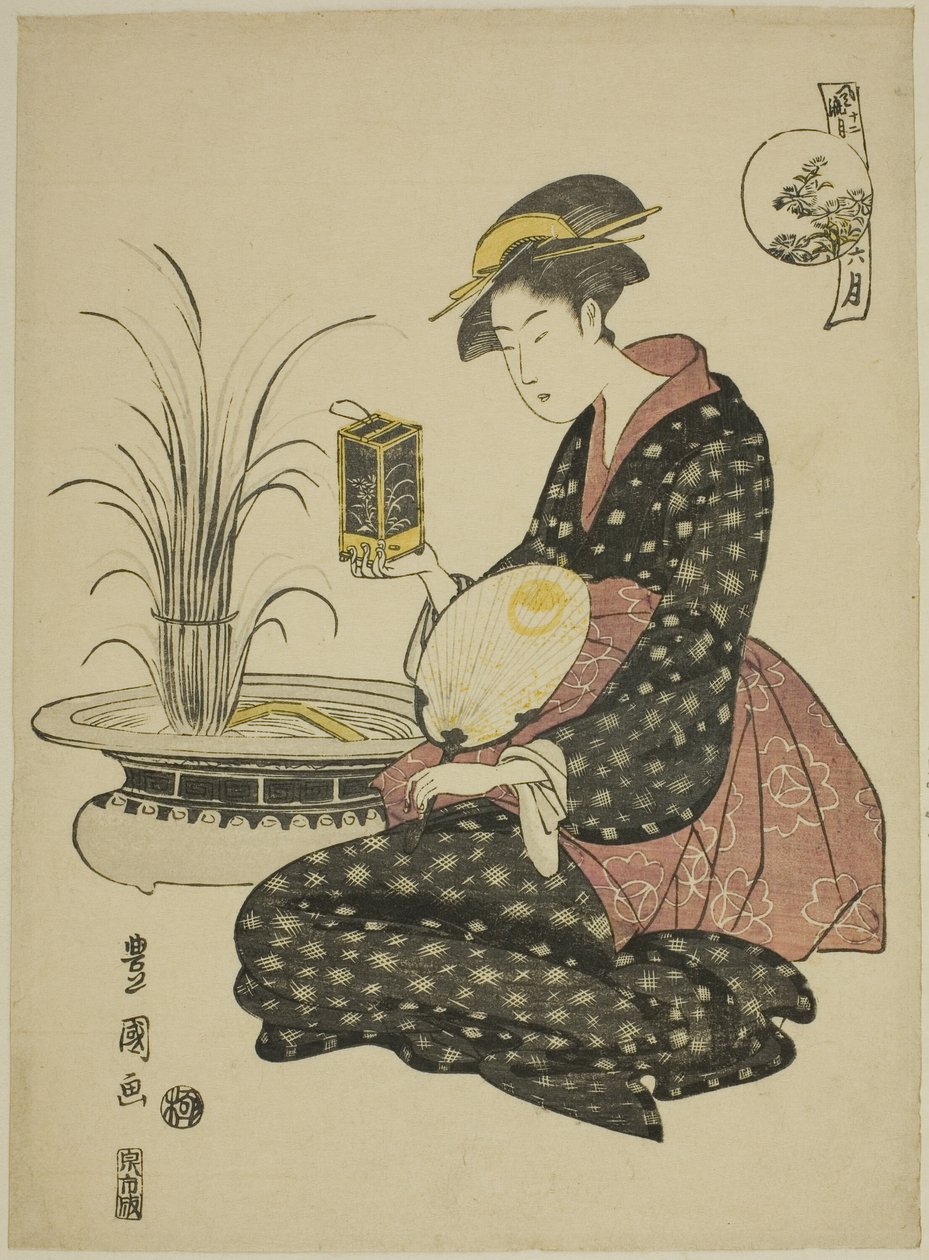 الشهر السادس (Roku gatsu) من مسلسل "Fashionable Twelve Months (Furyu junikagetsu)" بواسطة أوتاغاوا تويوكوني الأول