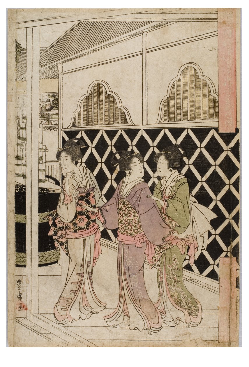 رحلة رأس السنة الجديدة إلى Myohoji في Horinouchi ، Edo ، حوالي 1804-1810 (قالب خشبي على ورق) بواسطة أوتاغاوا وتويوكوني أوتاغاوا تويوهيرو