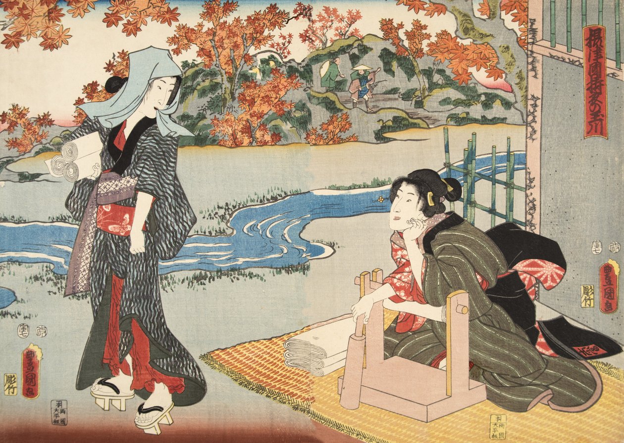مشهد من Genji monogatari (حكاية Genji) بواسطة Murasaki Shibuku (م 978) ج. 1860 (طبعة خشبية ملونة) بواسطة أوتاغاوا وتويوكوني كونيوشي
