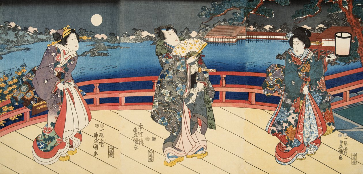 مشهد من Genji monogatari (حكاية Genji) بواسطة Murasaki Shibuku (م 978) ج. 1860 (طبعة خشبية ملونة) بواسطة أوتاغاوا وتويوكوني كونيوشي