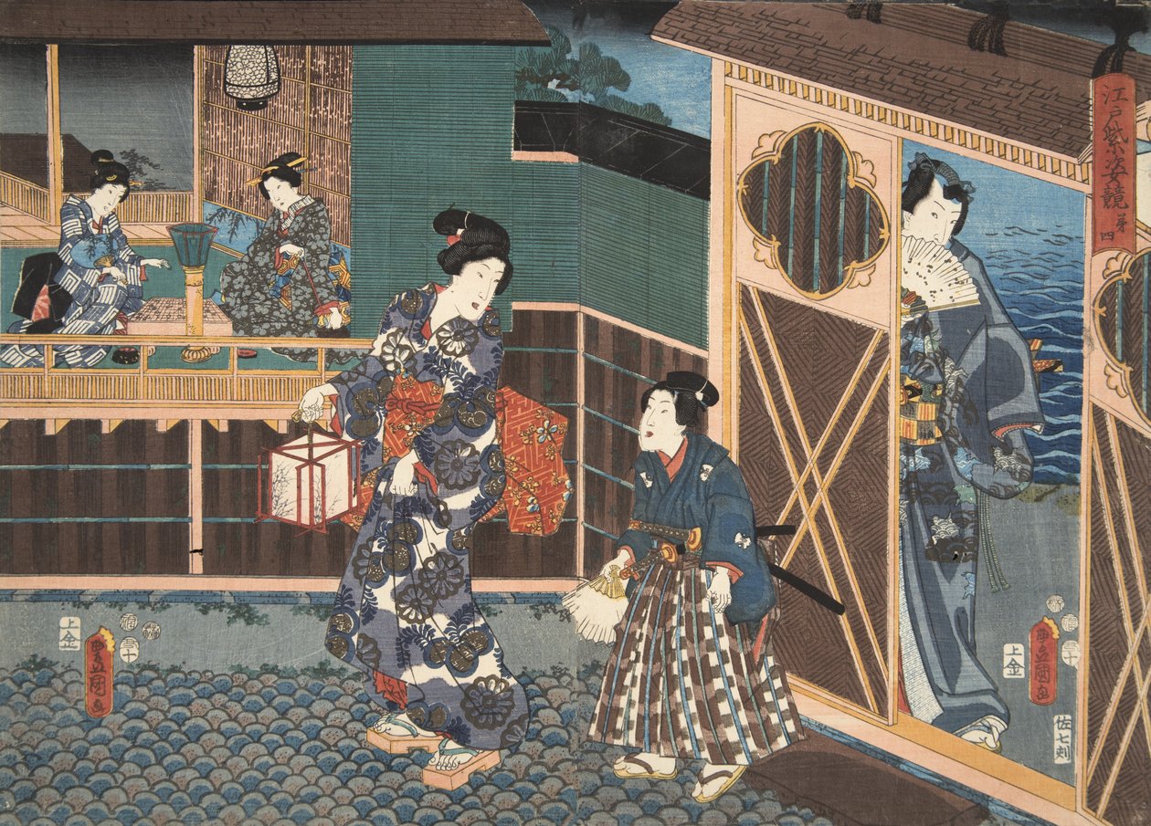 مشهد من Genji monogatari (حكاية Genji) بواسطة Murasaki Shibuku (م 978) ج. 1860 (طبعة خشبية ملونة) بواسطة أوتاغاوا وتويوكوني كونيوشي