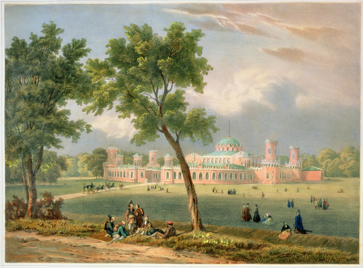 قصر بطرس الأكبر في موسكو ، طبعه إدوارد جان ماري هوستين (1804-1889) ، نشره Lemercier ، باريس ، 1840s بواسطة V. آدم