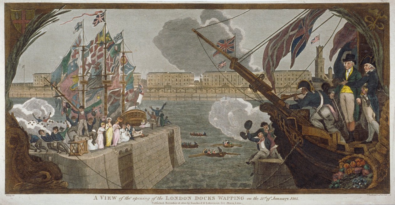 افتتاح London Docks ، Wapping ، 1805 بواسطة في وودثورب