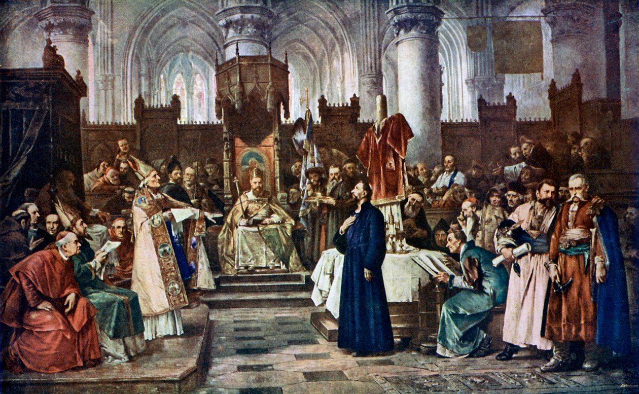 جان هس أمام مجلس كونستانس ، 1415 هـ 1926 م. بواسطة فاتسلاف بروزيك