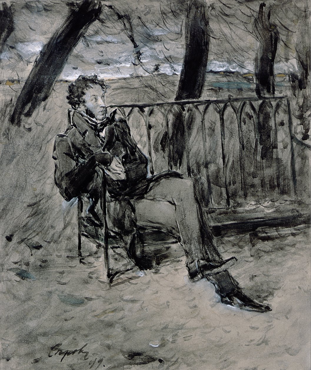 ألكسندر بوشكين (1865-1911) في متنزه ، 1899 بواسطة فالنتين ألكسندروفيتش سيروف
