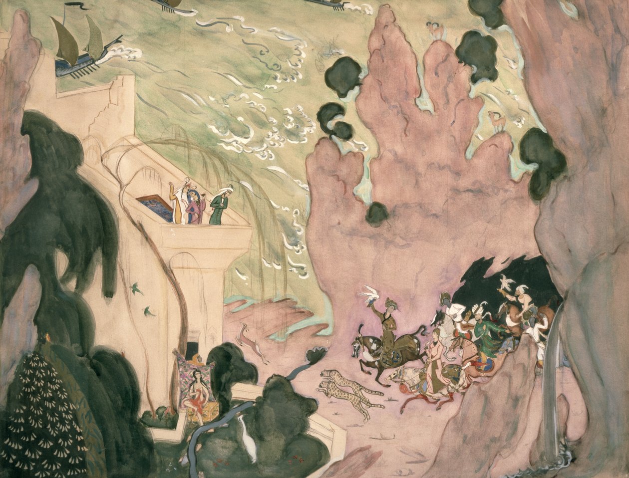 تصميم ستارة لباليه نيكولاي ريمسكي كورساكوف `` Sheherezade &39;&39; ، 1910 (مرحاض وجواش على الورق) بواسطة فالنتين ألكسندروفيتش سيروف