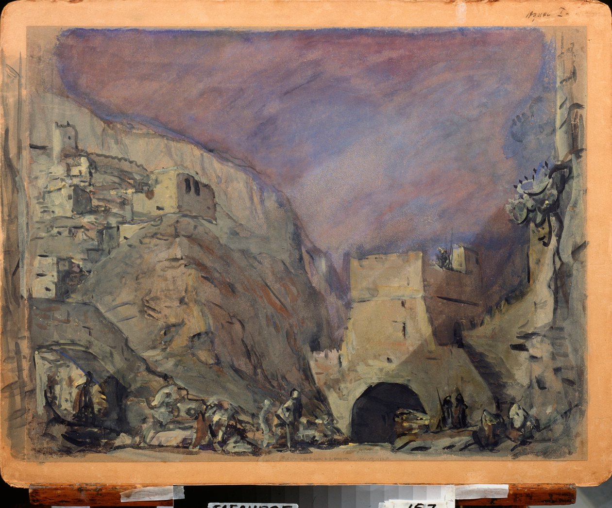 ديكور تحضيري لأوبرا "جوديث" للكاتب الكسندر سيروف (1820-1871). عمل فالنتين الكسندروفيتش سيروف (1865-1911) ، ألوان مائية وتمبرا على ورق بواسطة فالنتين ألكسندروفيتش سيروف