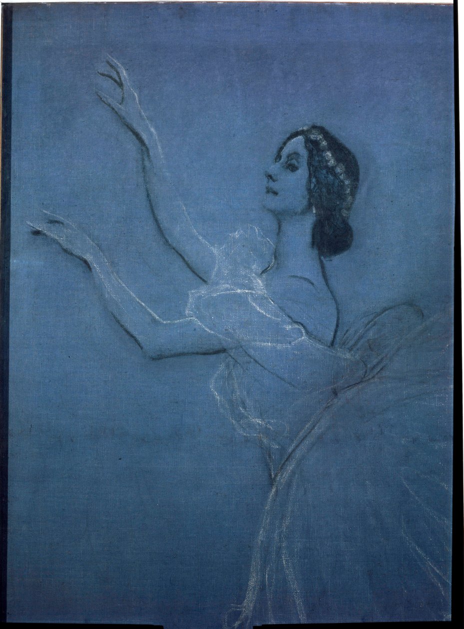راقصة الباليه آنا بافلوفا (1882-1931) في باليه "سيلفيد" لفريدريك شوبان (1810-1849) (تفصيل). عمل فالنتين الكسندروفيتش سيروف (1865-1911) ، تمبرا وطباشير على قماش بواسطة فالنتين ألكسندروفيتش سيروف
