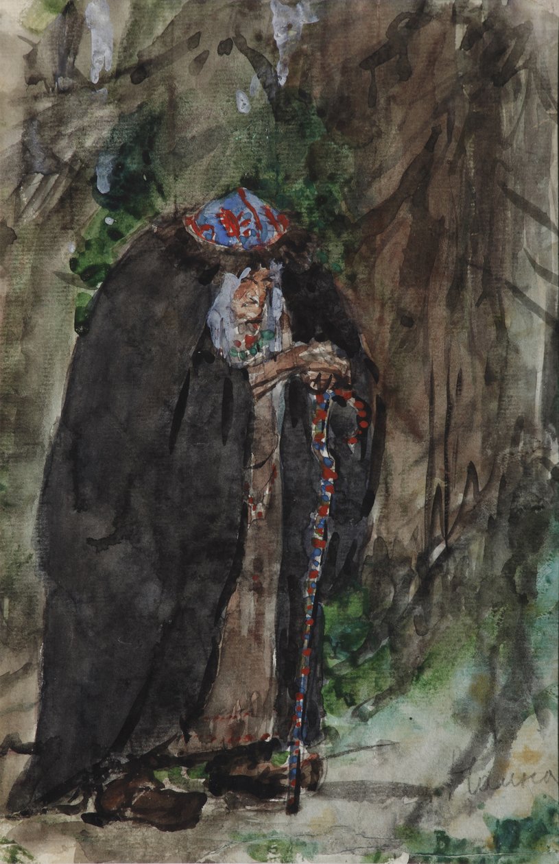 Naina.Costume تصميم للأوبرا رسلان وليودميلا من قبل M. Glinka بواسطة فالنتين ألكسندروفيتش سيروف