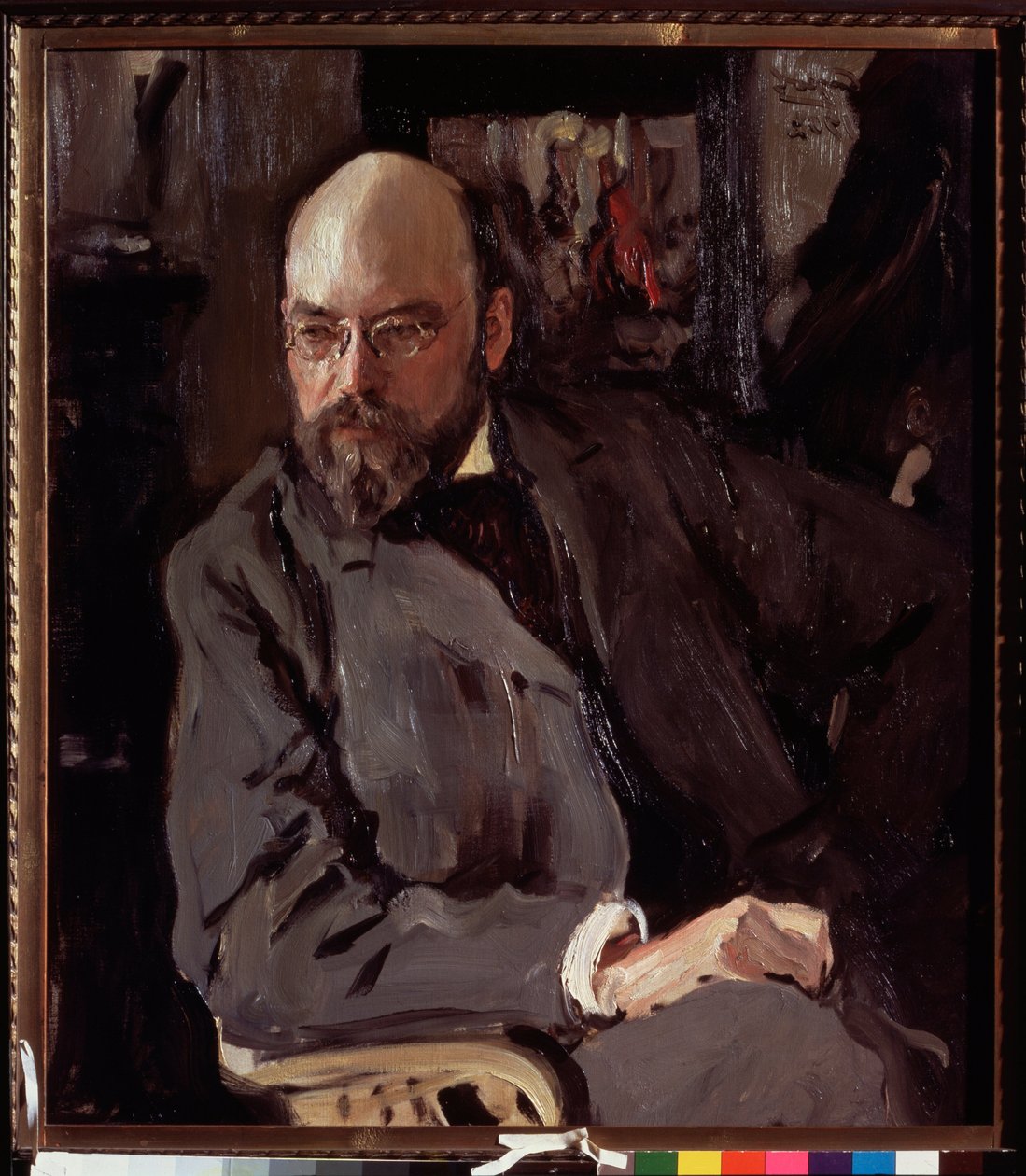 صورة للفنان إيليا (إيليا) أوستروخوف (1858-1939). لوحة فالنتين الكسندروفيتش سيروف (1865-1911) ، زيت على قماش بواسطة فالنتين ألكسندروفيتش سيروف