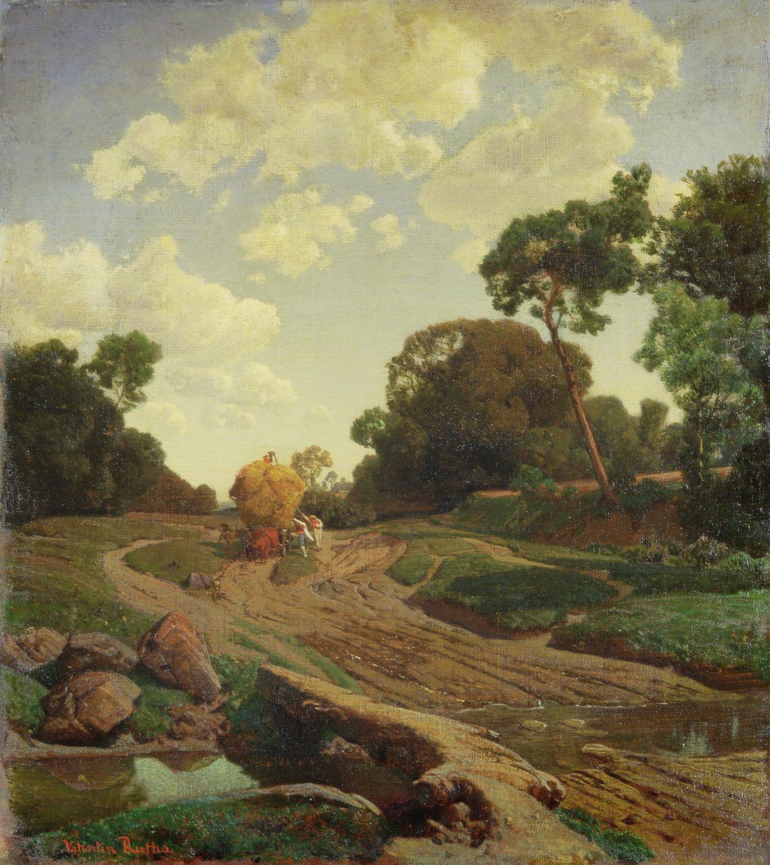 المناظر الطبيعية مع Haywagon ، c.1858 بواسطة فالنتين روثس