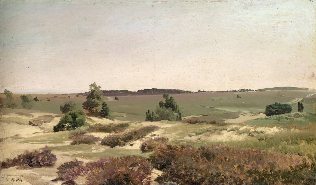 The Heath بالقرب من Wilsede ، 1887 (زيت على ورق) بواسطة فالنتين روثس