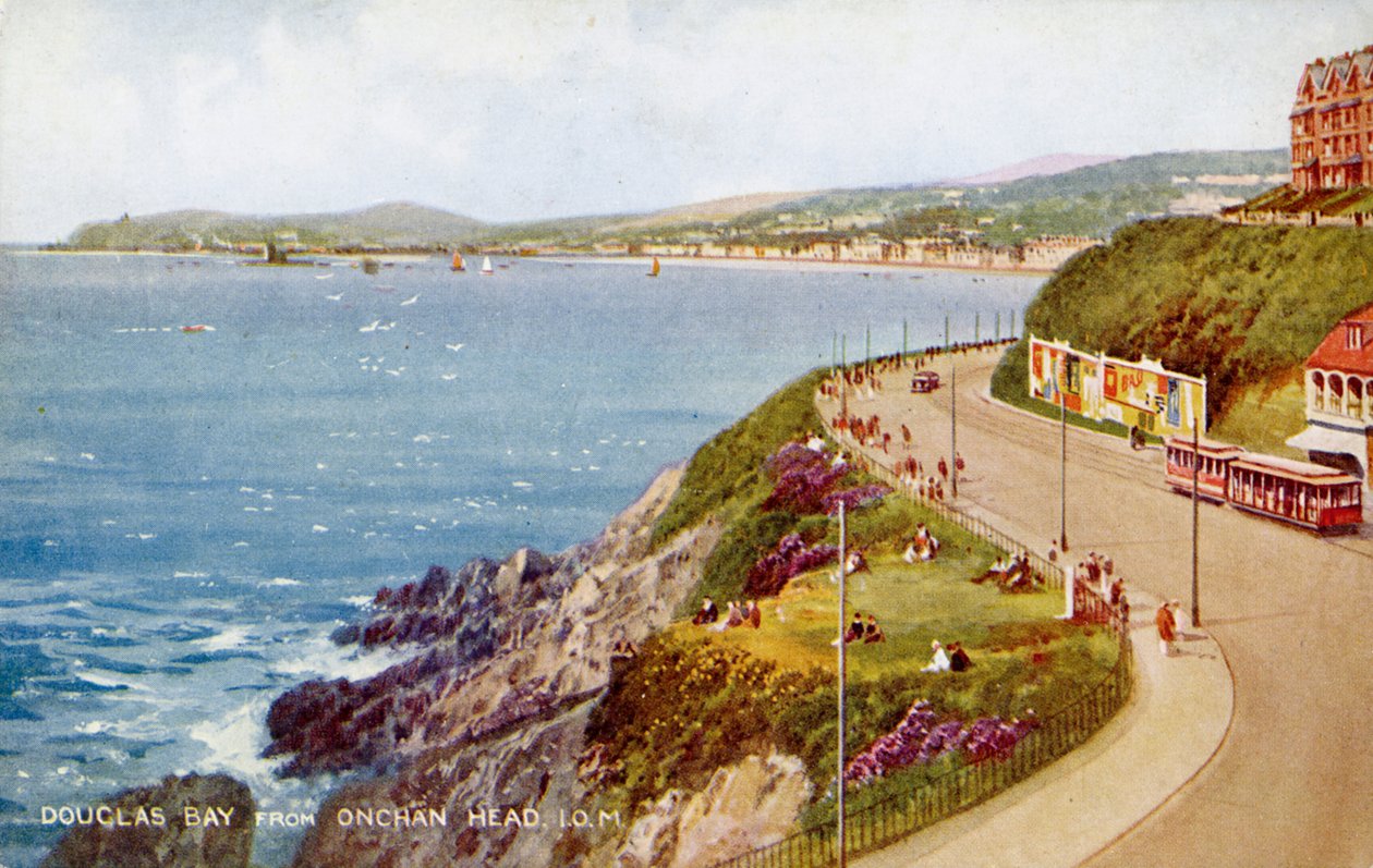 خليج دوجلاس من Onchan Head ، جزيرة مان ، c1930s-c1940s. بواسطة عيد الحب وأولاده المحدودة