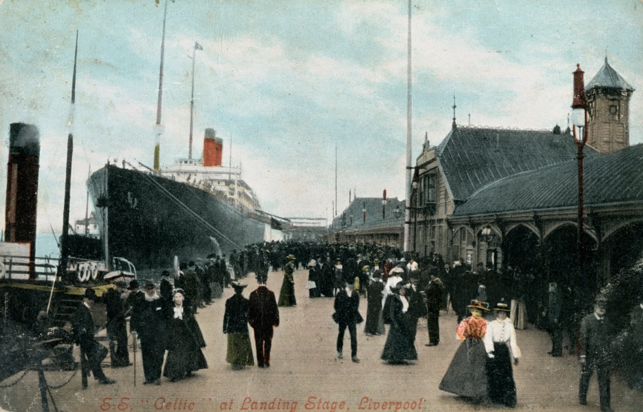 Steamship SS Celtic في رصيف الميناء ، ليفربول ، لانكشاير ، c1904. بواسطة عيد الحب وأولاده المحدودة