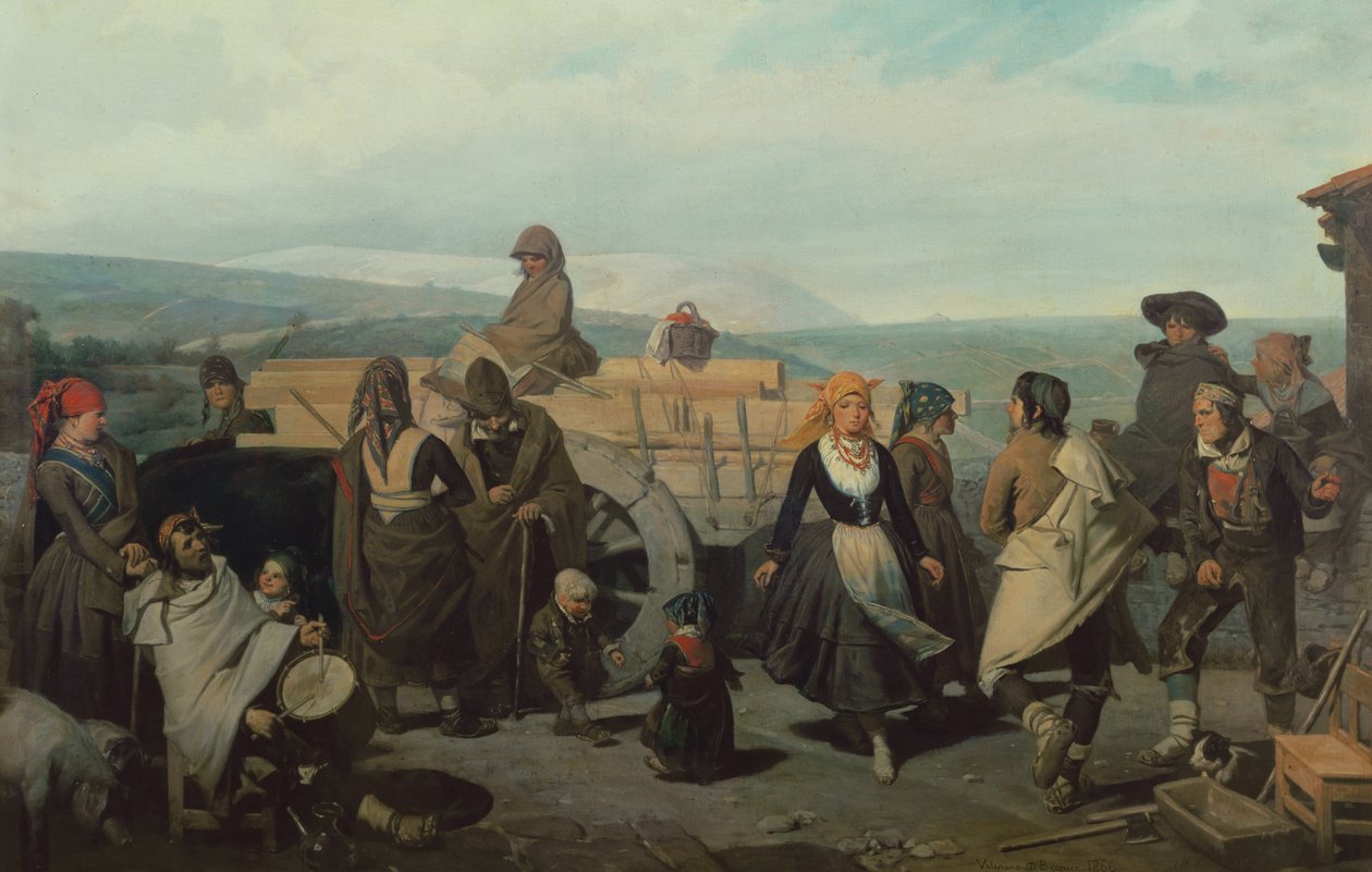 رقص الفلاحين السوريين ، 1866 بواسطة فاليريانو دومينغيز بيكير