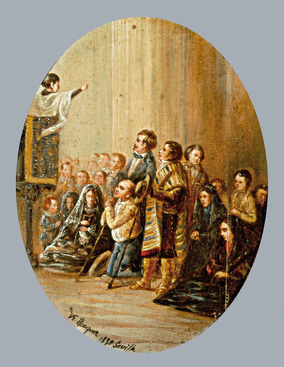 الخطبة. لوحة لفاليريانو دومينجيز بيكير (1834-1870). زيت على خشب بواسطة فاليريانو دومينغيز بيكير