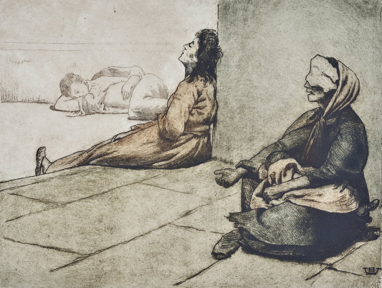 المتسولون في نابولي (رسم) بواسطة فالير برنارد