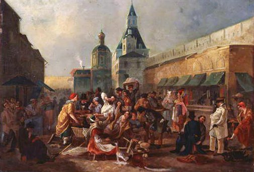كشك مرطبات بالقرب من الجدار الصيني في موسكو ، 1856 بواسطة Vasili Egorovich Astrakhov