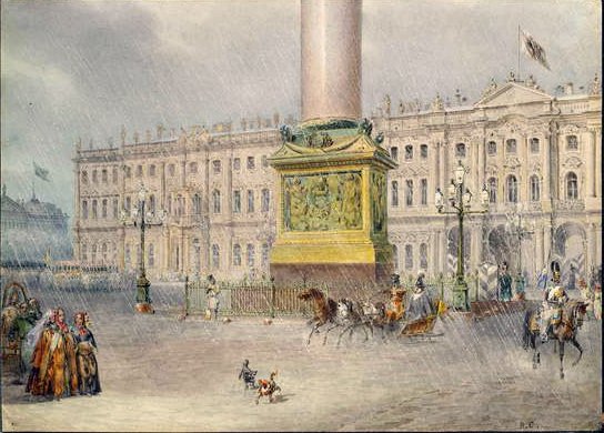 ساحة القصر في سانت بطرسبرغ ، 1830s بواسطة فاسيلي سيمينوفيتش سادوفنيكوف