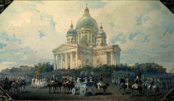 كاتدرائية الثالوث في سانت بطرسبرغ ، 1850 ، 1850 (مرحاض على ورق) بواسطة فاسيلي سيمينوفيتش سادوفنيكوف