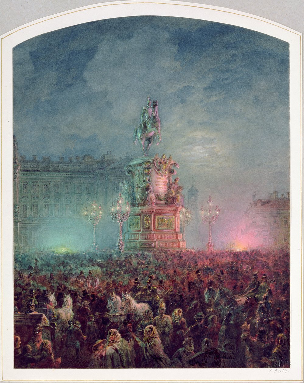 الكشف عن النصب التذكاري لنيكولاس الأول في سانت بطرسبرغ ، 1857 بواسطة فاسيلي سيمينوفيتش سادوفنيكوف