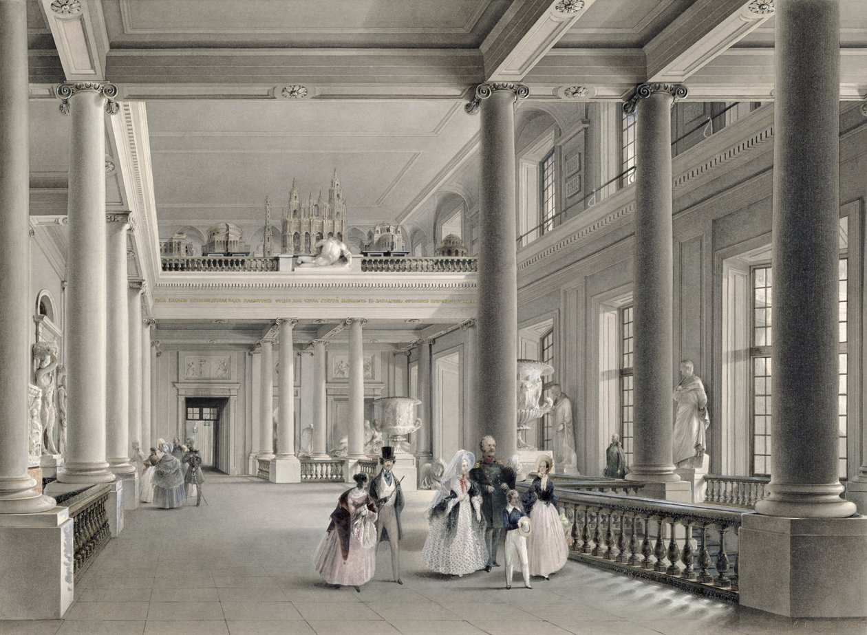 قاعة المدخل العلوي لأكاديمية الفنون الجميلة في سانت بطرسبرغ ، 1838 بواسطة فاسيلي سيمينوفيتش سادوفنيكوف