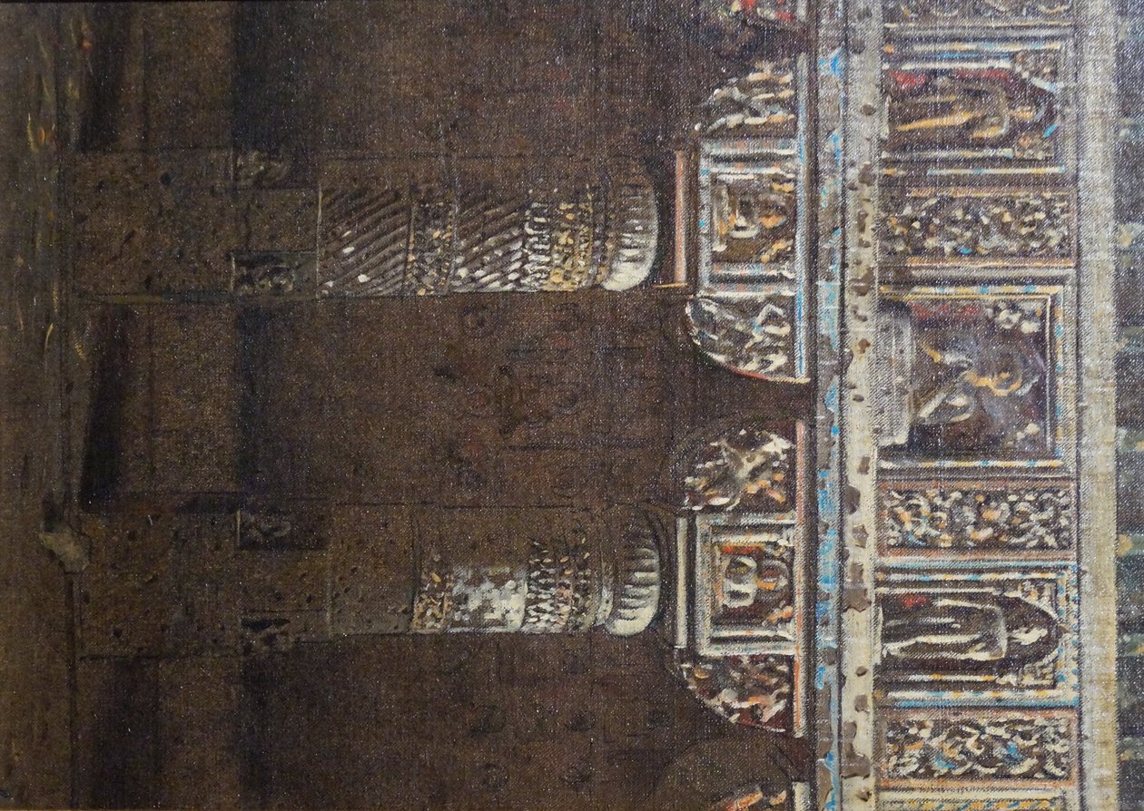 أعمدة معبد الكهف في أجانتا بواسطة Vasili Vasilievich Vereshchagin