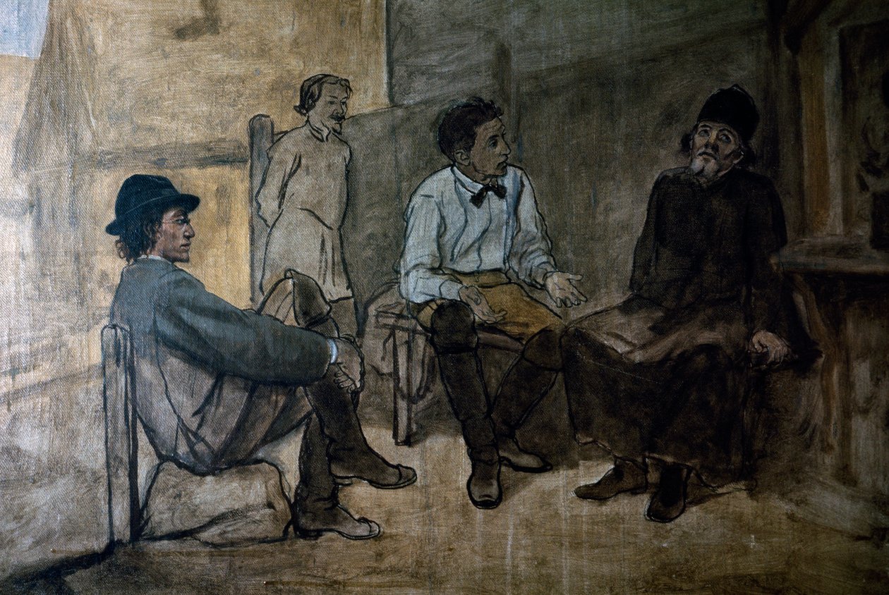 Dispute about religion, by Vasily Perov (1834-1882). Russia, 20th century. بواسطة فاسيلي جريجوريفيتش بيروف