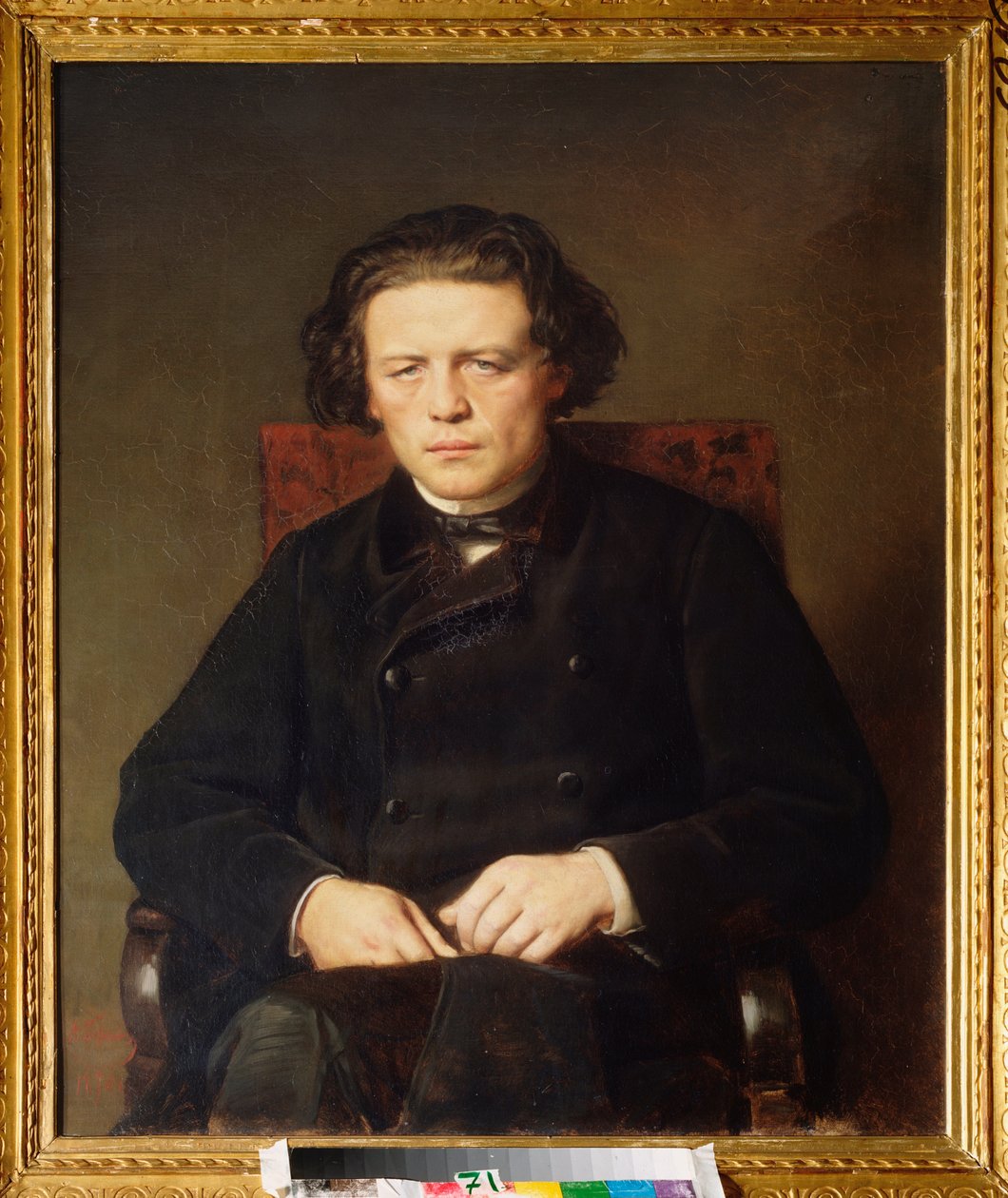 صورة أنطون روبنشتاين (1829-1894). لوحة لفاسيلي (فاسيلي) غريغوريفيتش بيروف (1834-1882) ، زيت على قماش بواسطة فاسيلي جريجوريفيتش بيروف