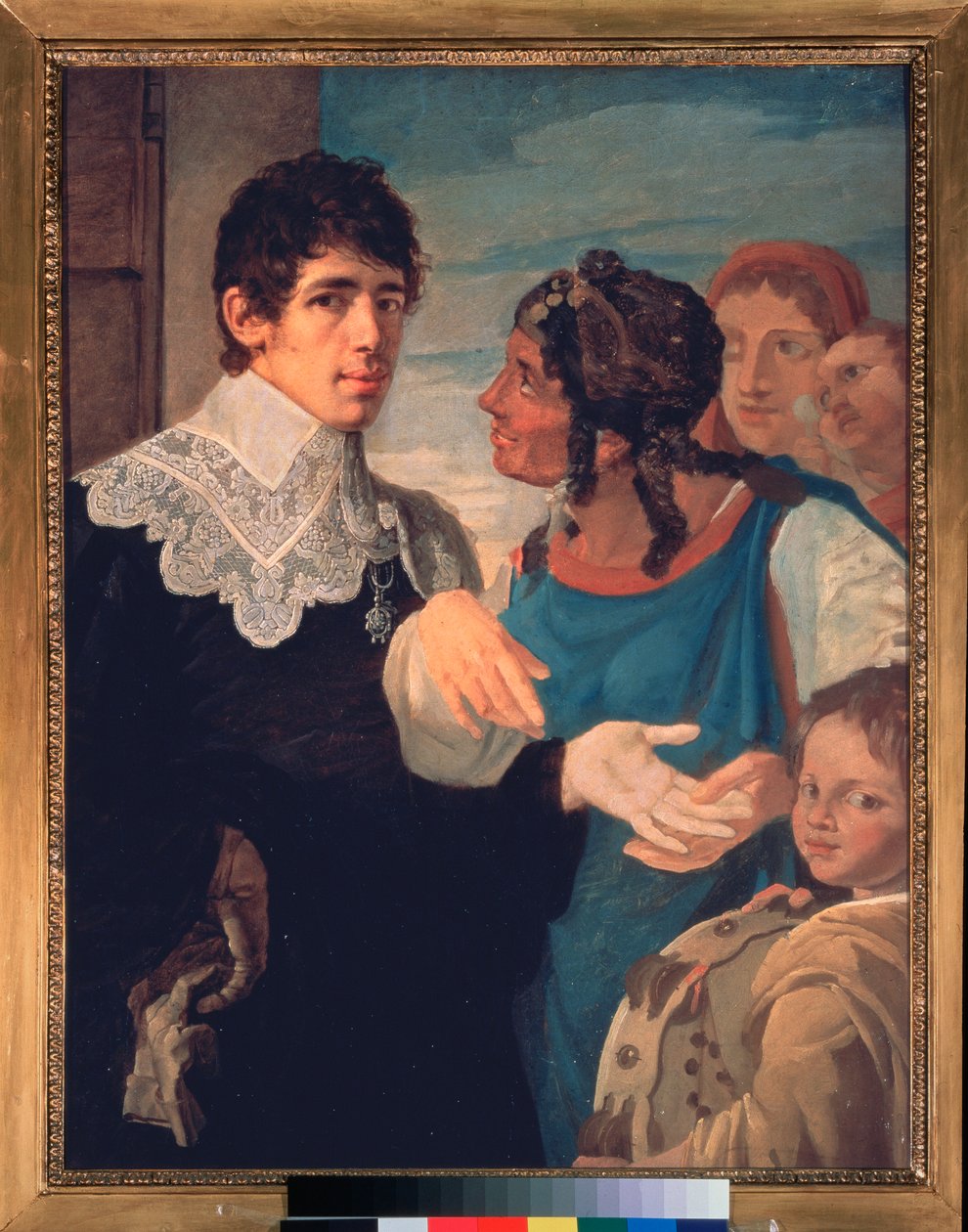 La chiromancy، Autoportrait (The chiromancy. Self Portrait) - رسم فاسيلي كوزميتش شيبوف (1777-1855) ، زيت على قماش بواسطة فاسيلي كوزميش شيبويف