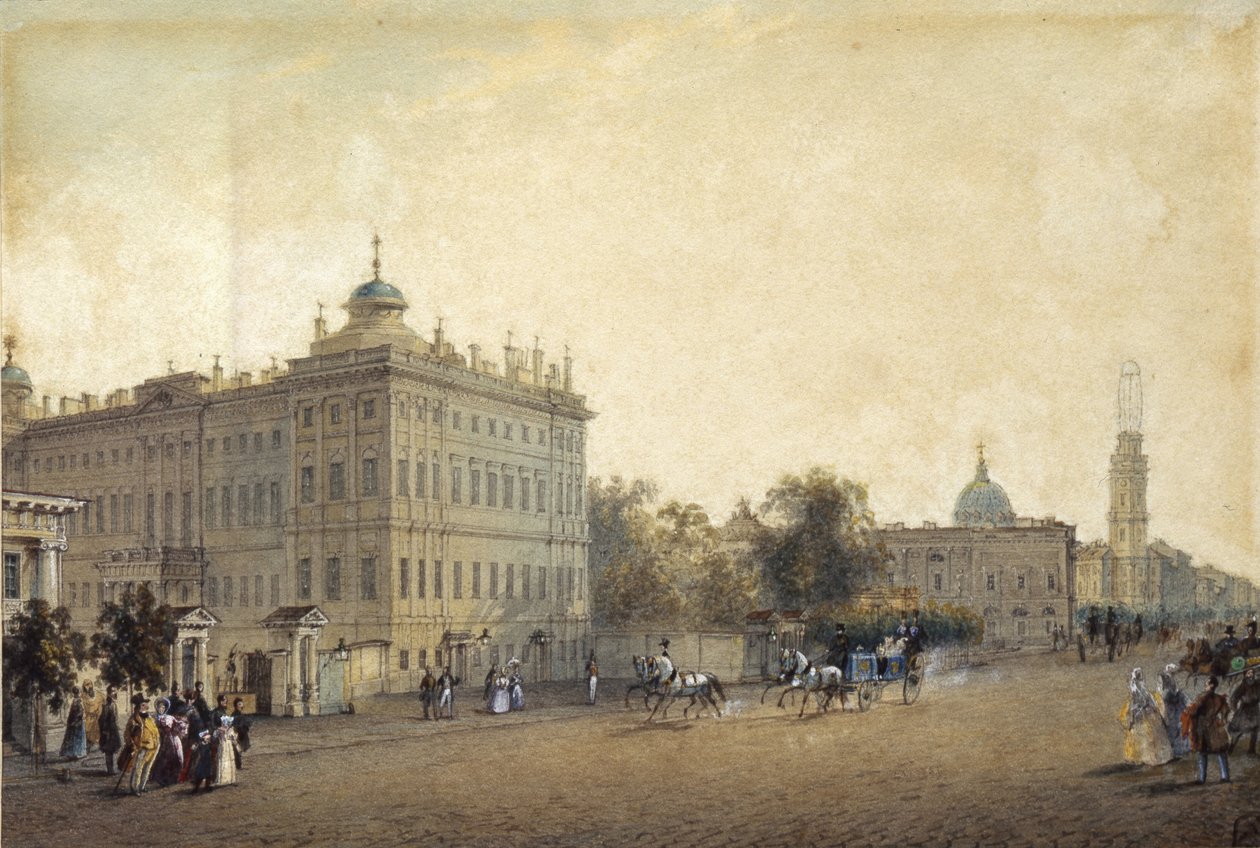 سان بطرسبرج. قصر Anichkov ، 1830s بواسطة فاسيلي سيمينوفيتش سادوفنيكوف