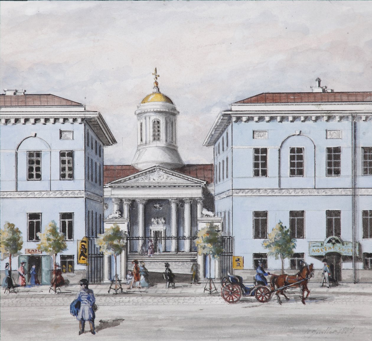 نيفسكي بروسبكت في سانت بطرسبرغ ، 1830-1840 بواسطة فاسيلي سيمينوفيتش سادوفنيكوف