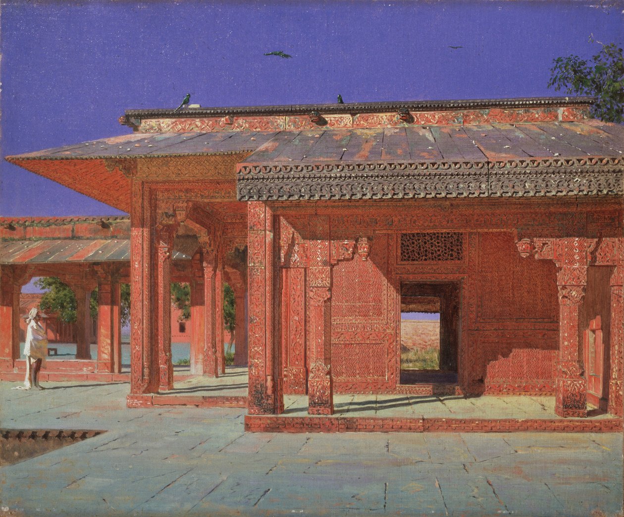 فناء الحريم في قصر فاتحبور سيكري الإمبراطوري ، 1874-1876 بواسطة Vasili Vasilievich Vereshchagin