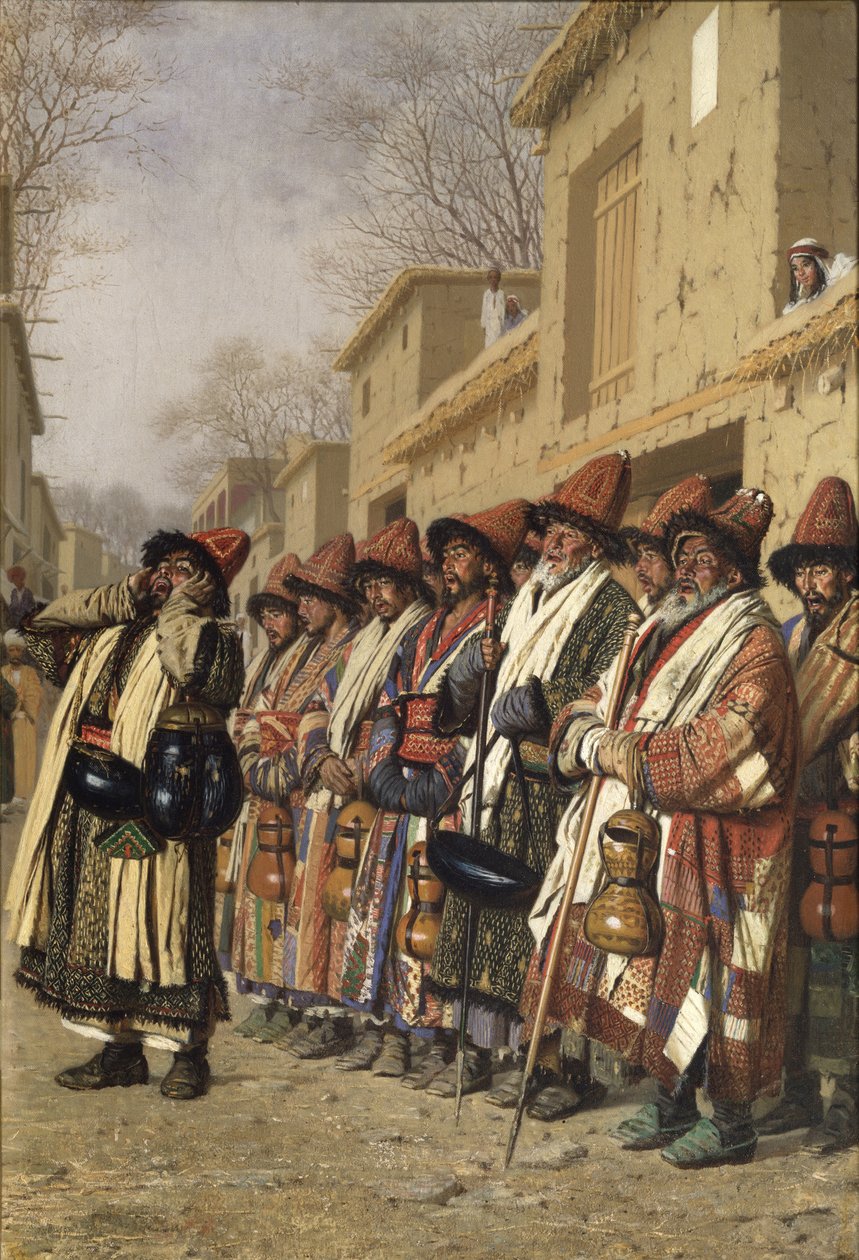 الدراويش جوقة متسول الصدقات في طشقند ، 1870 بواسطة Vasili Vasilievich Vereshchagin