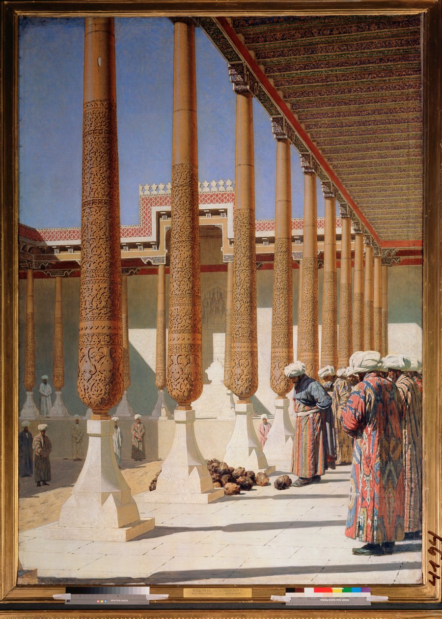 عرض الجوائز (رؤوس مقطوعة الرأس أثناء احتلال روسيا لتُرْكِستان) بواسطة Vasili Vasilievich Vereshchagin