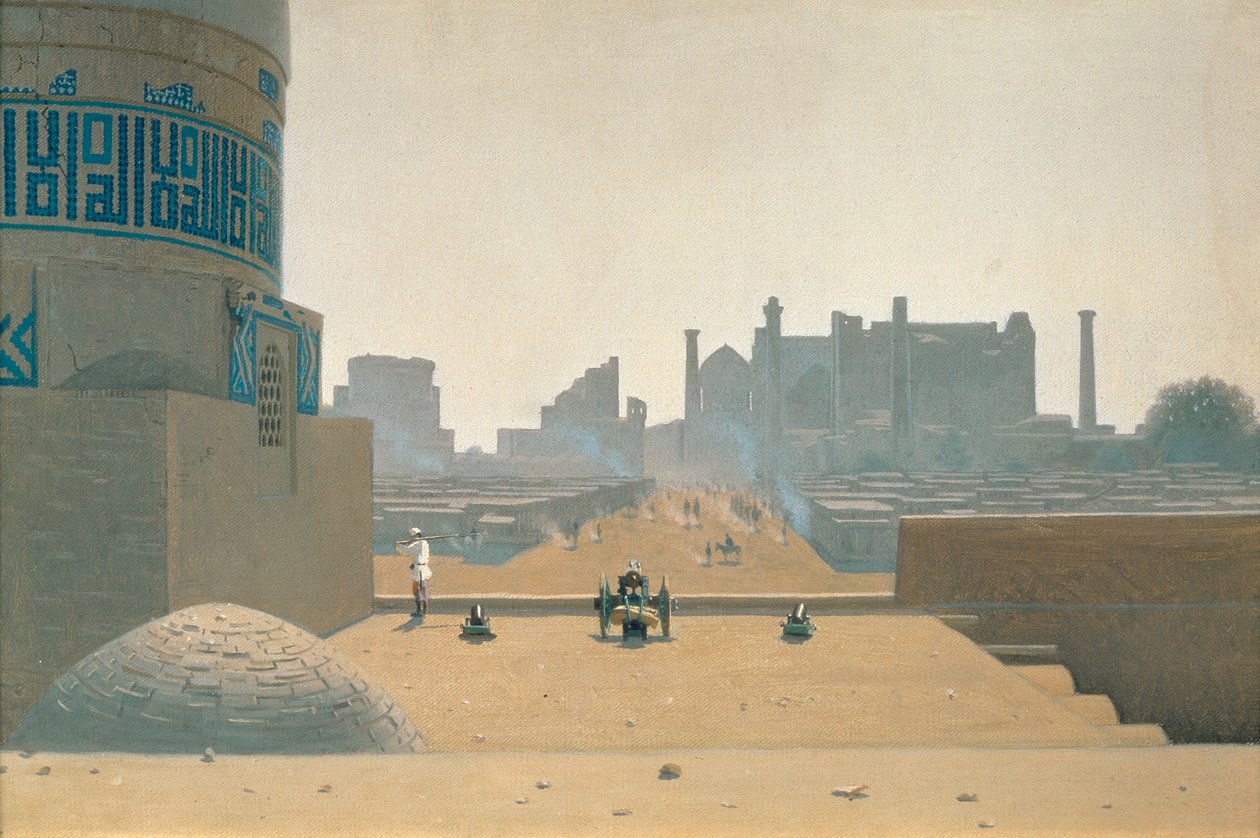 الشارع الرئيسي في سمرقند ، في الصباح الباكر بواسطة Vasili Vasilievich Vereshchagin