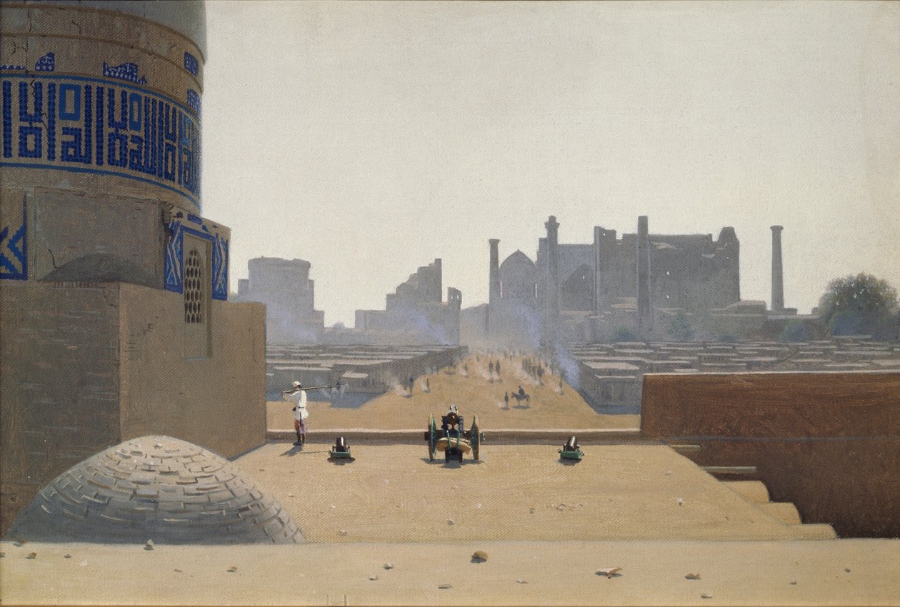 الشارع الرئيسي في سمرقند في الصباح الباكر ، 1869-1870 بواسطة Vasili Vasilievich Vereshchagin