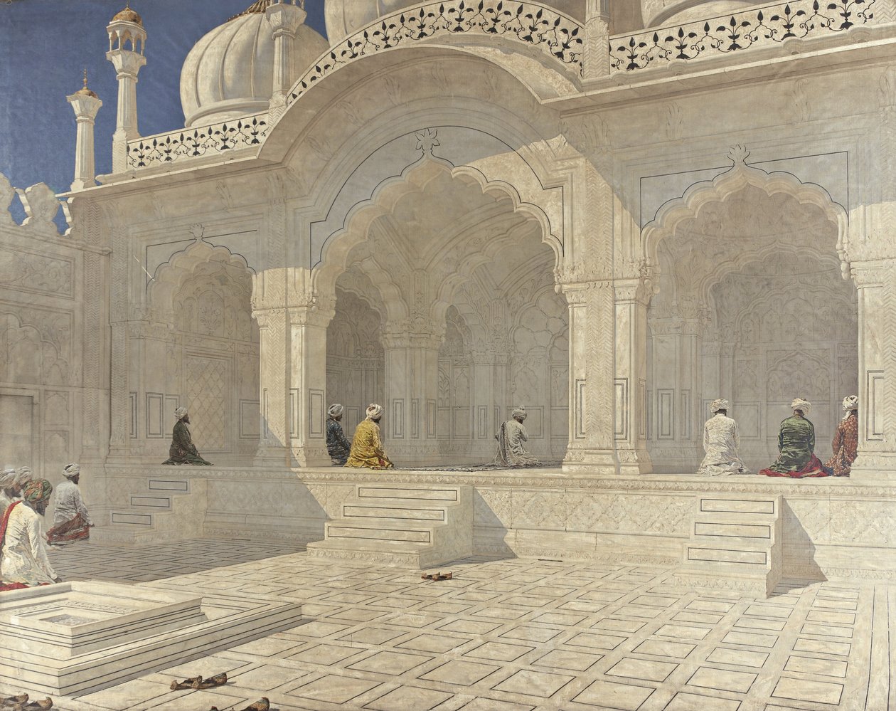 مسجد اللؤلؤة في دلهي بواسطة Vasili Vasilievich Vereshchagin