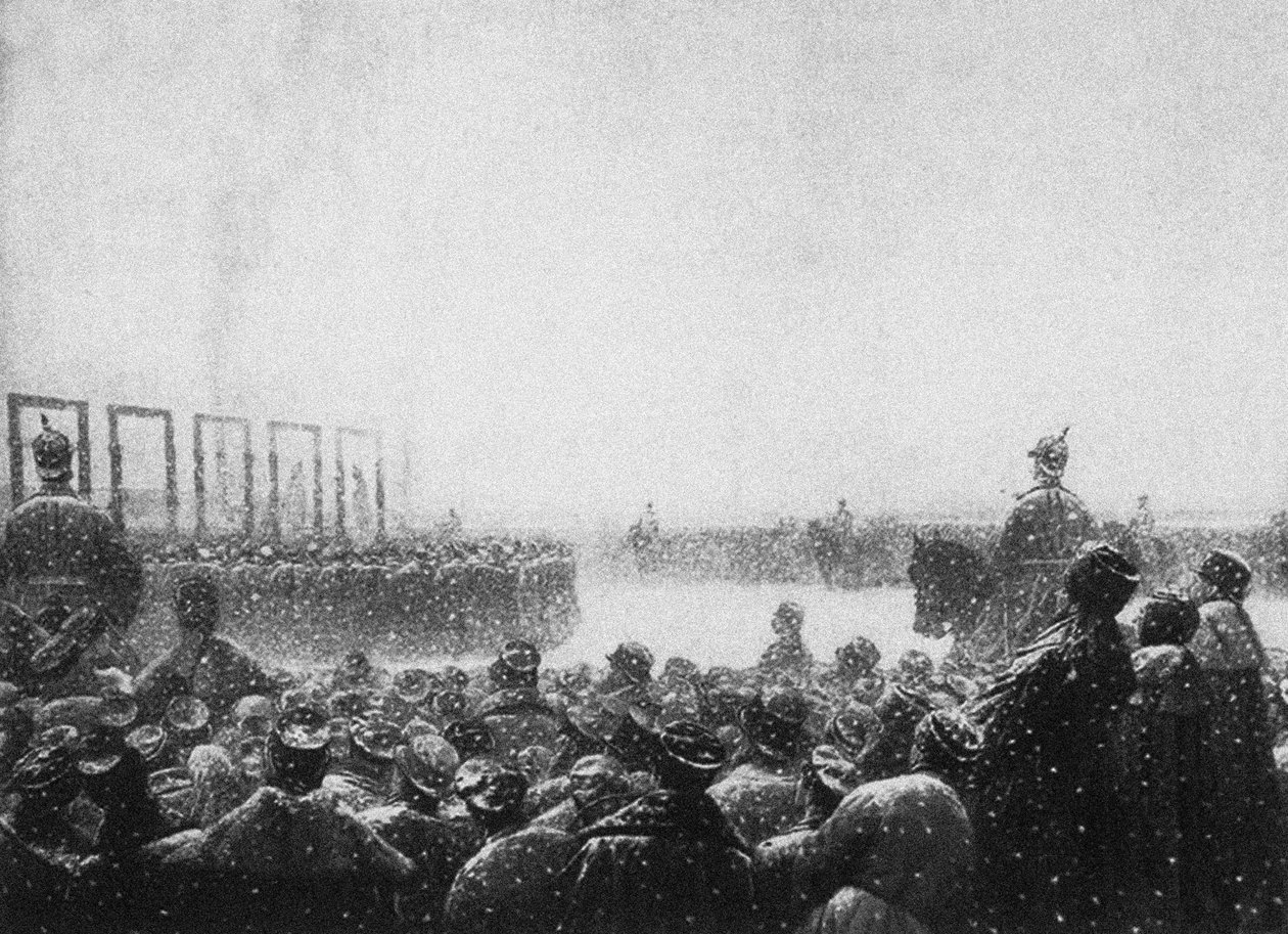 إعدام الإرهابيين في روسيا 1884-1885 بواسطة Vasili Vasilievich Vereshchagin
