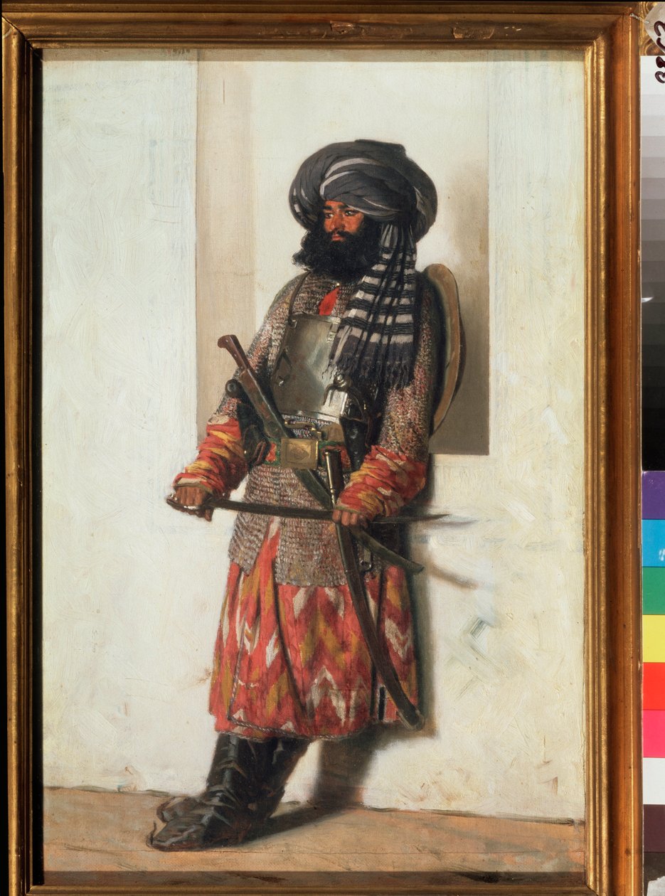 Un afghan (أفغاني) - لوحة لفاسيلي فاسيليفيتش فيريشاجين (فاسيلي فيريشاجين) (1842-1904) ، زيت على قماش بواسطة Vasili Vasilievich Vereshchagin