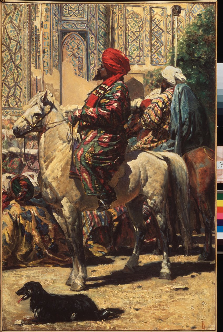 Un cavalier a Samarcande (أوزبكستان) (فارس في سمرقند) - Peinture de Vasili Vailyevich Vereshchagin (Vassili Verechtchaguine) (1842-1904) ، huile sur toile بواسطة Vasili Vasilievich Vereshchagin