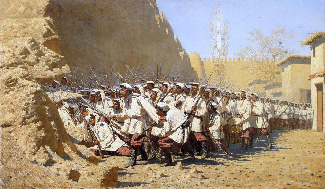 عند جدران الحصن. دعهم يدخلون! '، 1871. بواسطة فاسيلي فاسيليفيتش فيريشاجين