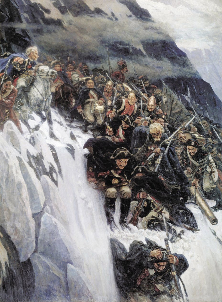 جيش سوفوروف يعبر جبال الألب في 1799 ، 1899 بواسطة فاسيليج إيفانوفيتش سوريكوف