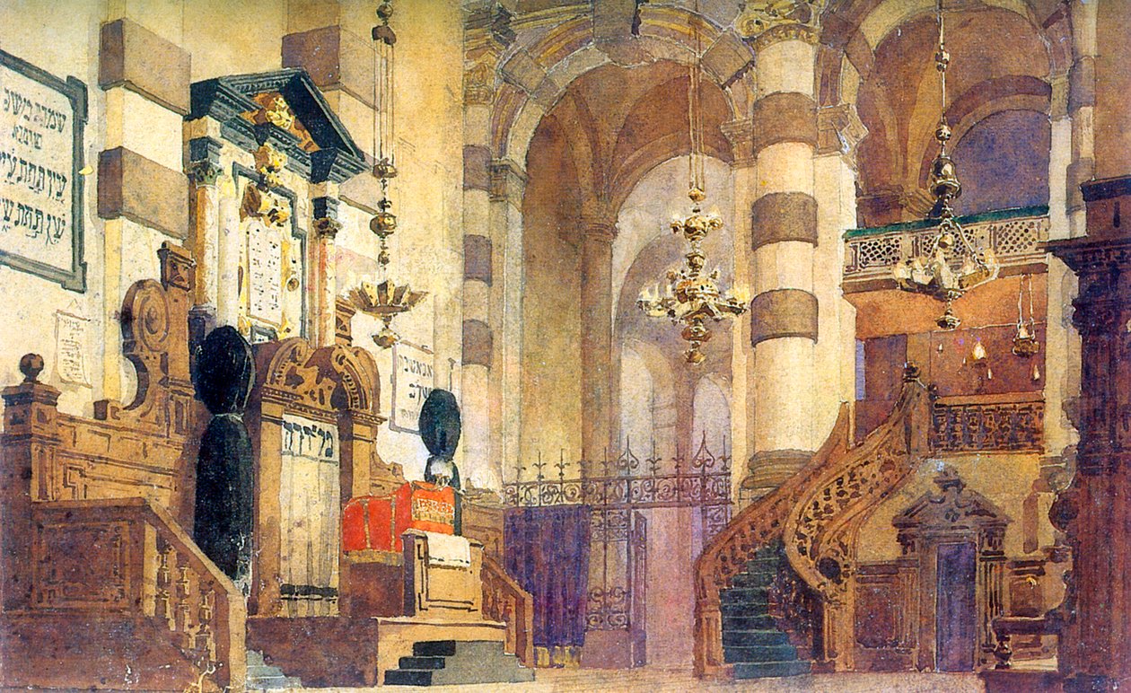تصميم مسرحي لأوبرا "Uriel Acosta" للرسام فالنتينا سيروفا 1885. بواسطة فاسيليج دميترييفيتش بولينوف