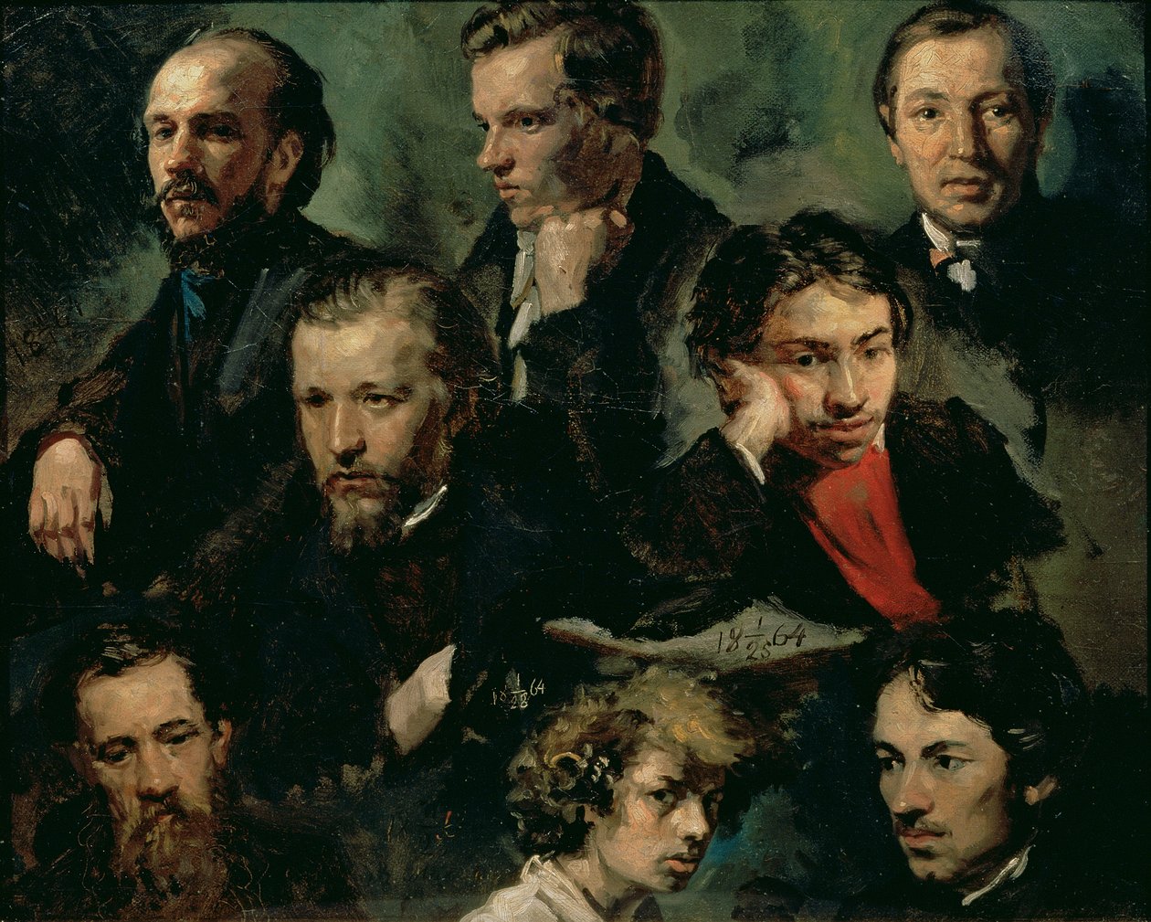 صورة شخصية وصور للأصدقاء ، 1864 بواسطة فاسيلي مكسيموف