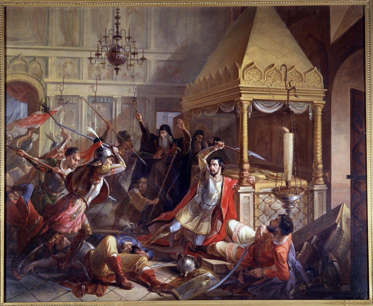 العمل البطولي للأمير ميخائيل فولكونسكي أثناء الحصار البولندي عام 1610 بواسطة فاسيلي كوزميش ديميدوف