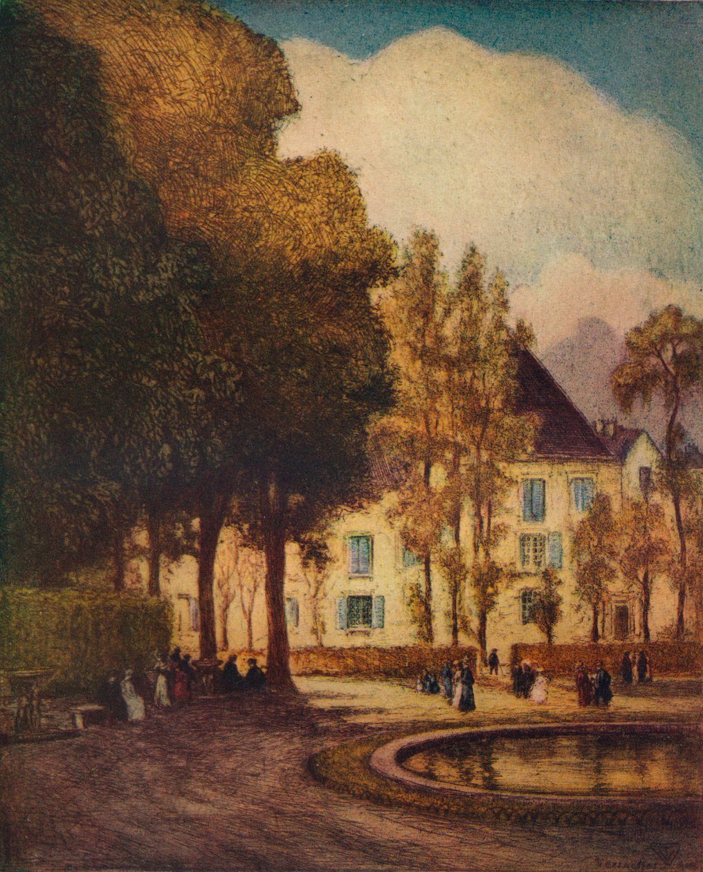 حوض التنين ، Versaille ، c1915 بواسطة فوجان تروبريدج