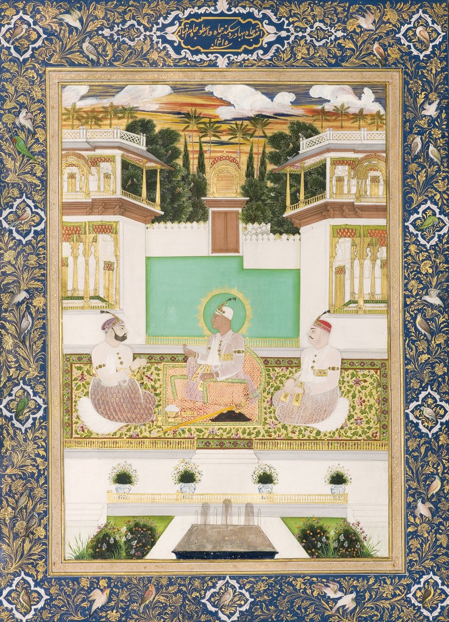 نظام علي خان ، أريستو جاه وسيكندر جاه ، 1800-1801 (مرحاض غير شفاف وذهب على ورق) بواسطة Venkatchellam